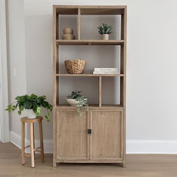 Salta Natural Wooden 2 Door Bookcase