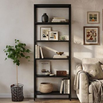Wellington Open Black Metal Shelving Unit