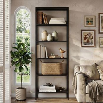 Wellington Open Shelving Unit Slim Black Metal