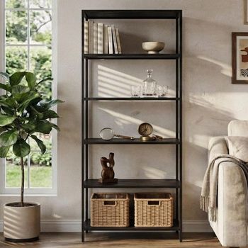 Wellington Open Black Metal Wide Shelving Unit