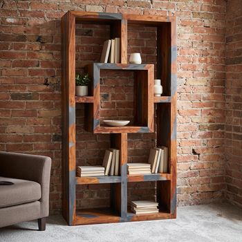 Cube Goa Petite Rustic Sheesham Wood Yoga Shelving Unit
