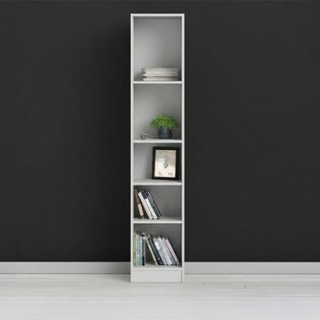 Basic White Narrow Bookcase