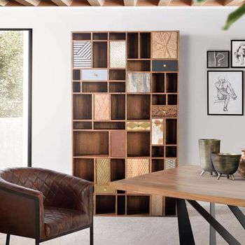 Bonham Multi Door Mango Wood 6 Door 7 Drawer Bookcase