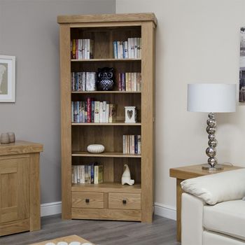 Bordeaux Oak 2 Drawer Large Bookcase