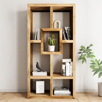 Cube Natural Mango Wood Shelving Unit