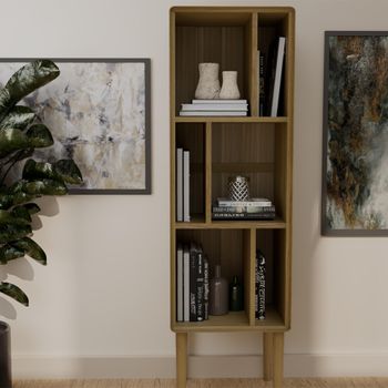 Scandic Oak Narrow Shelving Unit