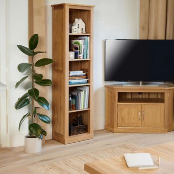 Mobel Oak Narrow Bookcase