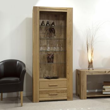 Trend Oak 2 Drawer Tall Bookcase