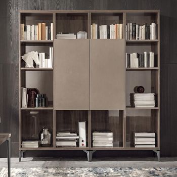 Matera Italian Wood Grain Gloss 1/2 Door Bookcase