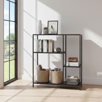 Newcastle Black Metal Small Open Shelving Unit