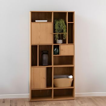 Rangoon Oak 3 Door Large Bookcase