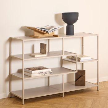 Seaford Shelving Unit Open Grey Melamine and Metal