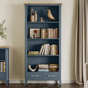 Signature Blue 2 Drawer Tall Bookcase