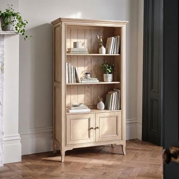 Toulon Oak 2 Door Bookcase with Cupboard