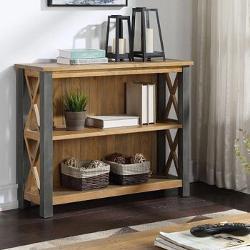 Urban Elegance Reclaimed Wood Low Bookcase