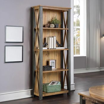 Urban Elegance Reclaimed Wood Tall Bookcase