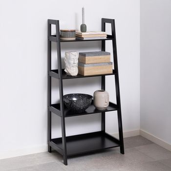 Wally Black Small Ladder Bookcase