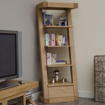 Z Designer Oak 1 Drawer Bookcase