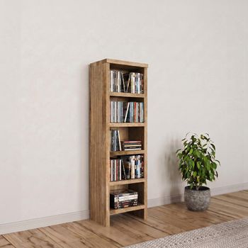 Cube Natural Mango Wood CD DVD Rack