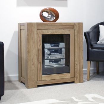 Trend Oak Hifi Entertainment 1 Door Cabinet