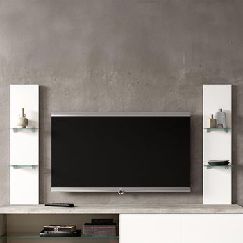 Modern Treviso White Grey DVD Shelves Media Storage Unit