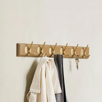 Set of 2 Edgy 6 Hooks Camel Coat Rack