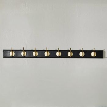 Set of 2 Edgy Black 8 Hooks Coat Rack