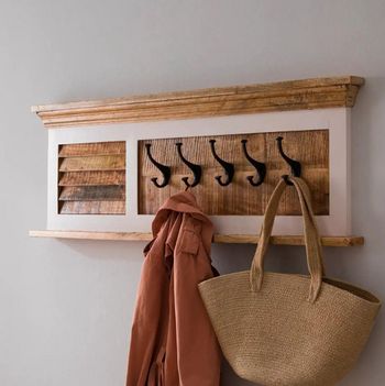 Alfie White Mango Wood Wall Mounted Coat Hook Hanger