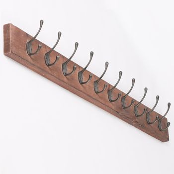 Wooden 10 Hooks Coat Rack
