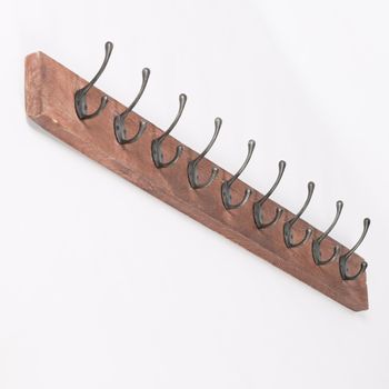 Wooden 9 Hooks Coat Rack