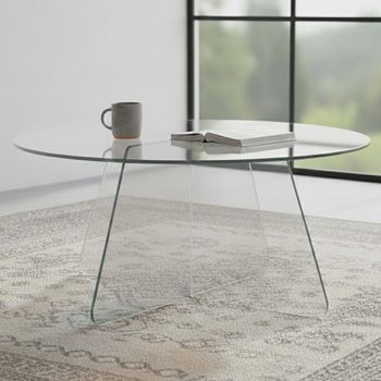 Samos Clear Glass Round Coffee Table