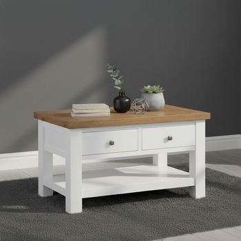 Lundy White Painted 2 Drawer Coffee Table