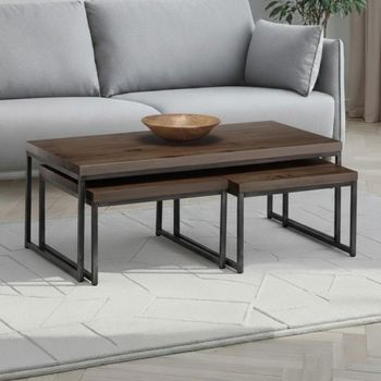 Brooklyn Dark Oak Nest of Coffee Tables