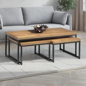 Brooklyn Oak Nest of Coffee Tables