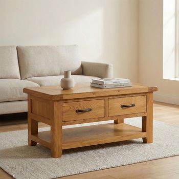 Somer Oak 2 Drawer Coffee Table