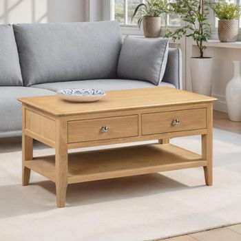 Cotswold Oak 2 Drawer Coffee Table