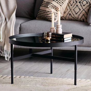 Franki Black Metal 70cm Round Coffee Table
