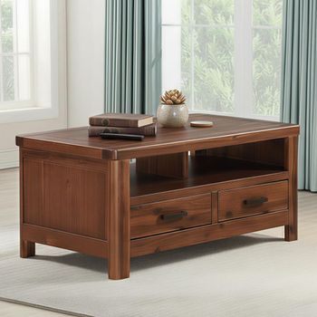 Andorra Dark Acacia Wood 2 Drawer Coffee Table