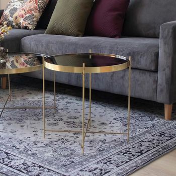 Venezia Brass Glass and Metal Round Coffee Table