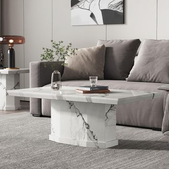 Naples White Marble Coffee Table