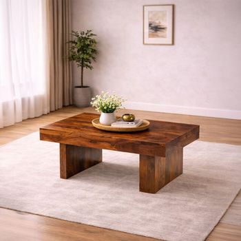 Cube Sheesham Block Coffee Table