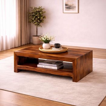 Cube Sheesham Contemporary Coffee Table