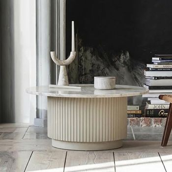 Erie Ivory Marble Large Round Coffee Table