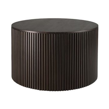 Clearance - Ethnicraft Roller Max Round Mahogany Dark Brown Coffee Table - FSS15467