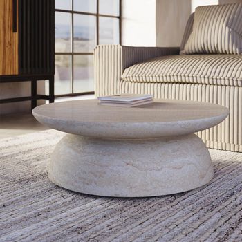 Diablo Light Travertine Round Coffee Table
