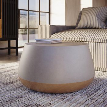 Taiko Grey and Gold Ombre Round Coffee Table