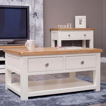 Cotswold Oak and Painted 2 Drawer Coffee Table