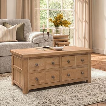 Appleby Oak 8 Drawer Coffee Table