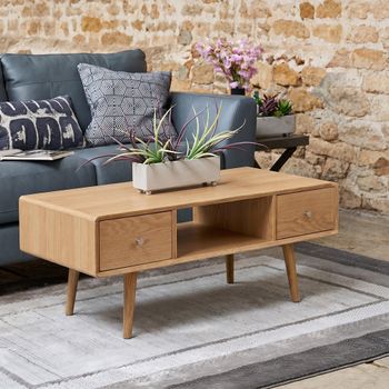 Jenson Oak 2 Drawer Coffee Table