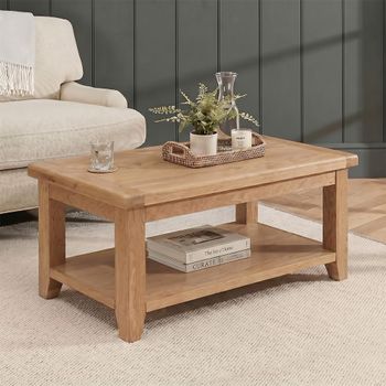 Hampshire Oak 90cm Coffee Table with Shelf